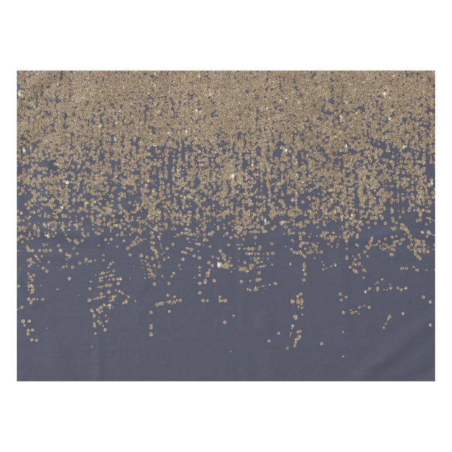 Mantel Purpurina brillante Ombre del oro de los azules (Frente (Horizontal))