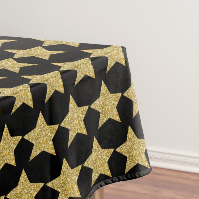 Mantel Purpurina de oro Stars Black (In Situ)
