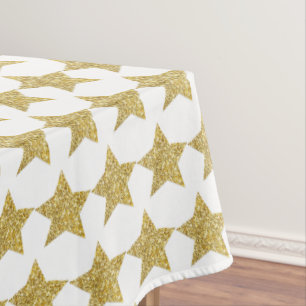 Mantel Purpurina de oro Stars White