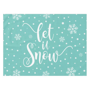 Mantel Que la nieve Navidad caligrafía   Pestaña