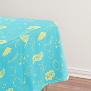 Mantel Quirky Doodle Sky Blue Lime Graduation Party