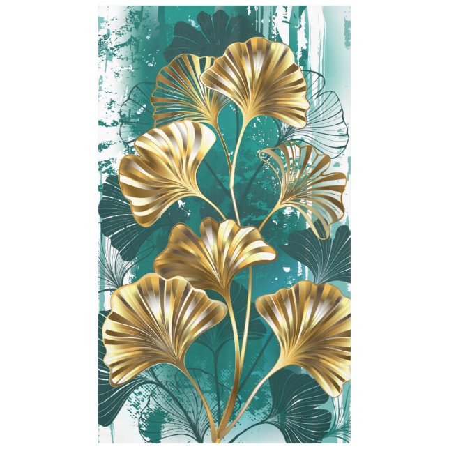 Mantel Rama con hojas doradas Ginko Biloba (Anverso)
