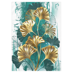 Mantel Rama con hojas doradas Ginko Biloba