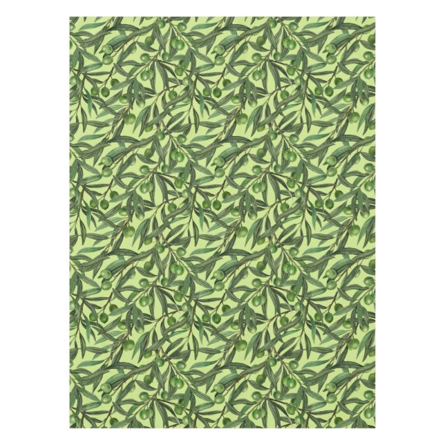 Mantel Ramas de oliva en verde oliva (Anverso)