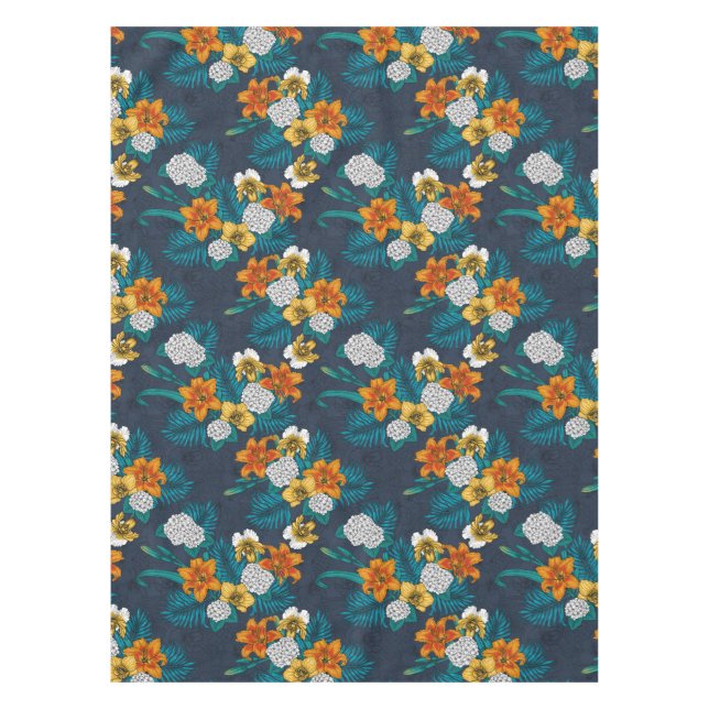 Mantel Ramo tropical azul (Anverso)