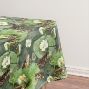 Mantel Ranas de lirios de agua verdes y blancos