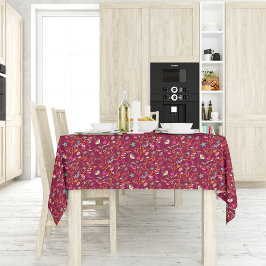 Mantel Raspberry Red Boho Flores Brands Tablecloth