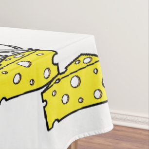 Mantel Ratón amarillo Fiesta de pizza con queso blanco