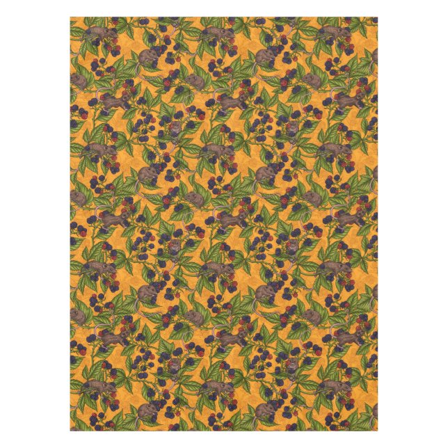 Mantel Ratones y moras amarillas (Anverso)