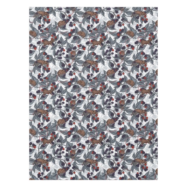 Mantel Ratones y moras blancas (Anverso)