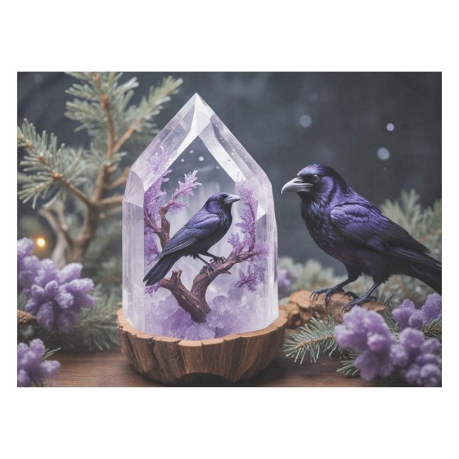 Mantel Ravens de Aves Negras De Cristal De Invierno (Frente (Horizontal))