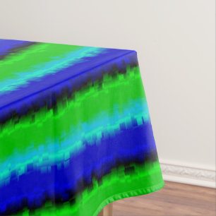Mantel Rayas Azules Verdes de Vidrio Roto