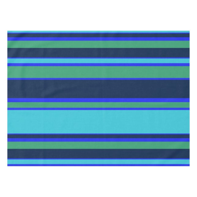 Mantel Rayas azules y verdes (Frente (Horizontal))