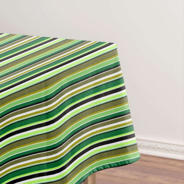 Mantel Rayas blancas de color verde suave (In Situ)