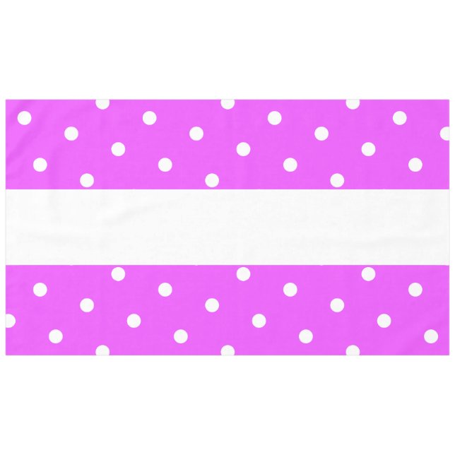 Mantel Rayas blancas rosadas de Bonito brillante puntos d (Frente (Horizontal))