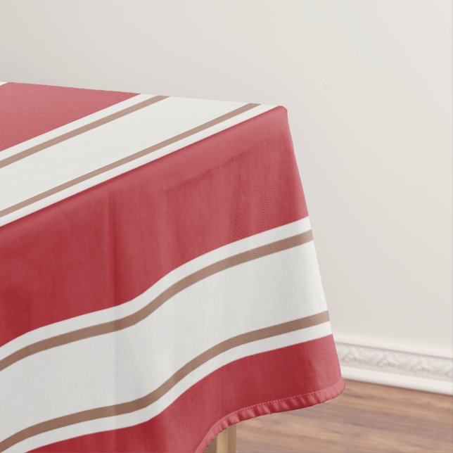Mantel Rayas Clásicas de Ratón Rojo, Blanco y Mocha (In Situ)
