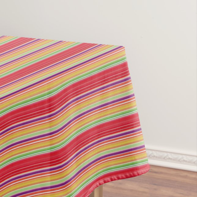 Mantel Rayas coloreadas y rojas (In Situ)