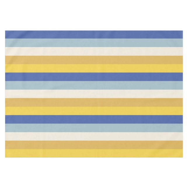 Mantel Rayas crema amarillo dorado azul moderno Hanukkah (Frente (Horizontal))