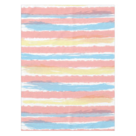 Mantel Rayas de acuarela rosadas azules amarillas 132 cm 