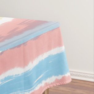Mantel Rayas de acuarela rosadas azules amarillas 132 cm 