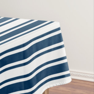 Mantel Rayas de caramelo azul y blanco de la marina