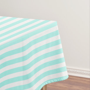 Mantel Rayas de caramelo blanco y turquesa