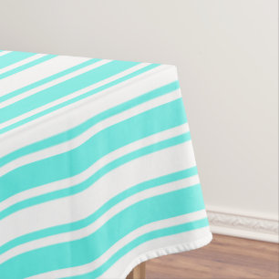 Mantel Rayas de caramelo blanco y turquesa