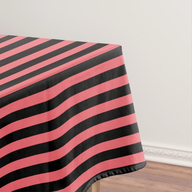 Mantel Rayas de caramelo coral y negro (In Situ)