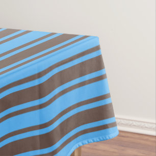 Mantel Rayas de caramelo marrón y azul