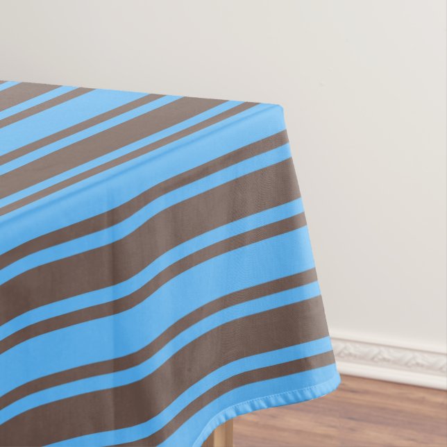 Mantel Rayas de caramelo marrón y azul (In Situ)