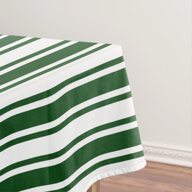 Mantel Rayas de caramelo verde oscuro y blanco (In Situ)