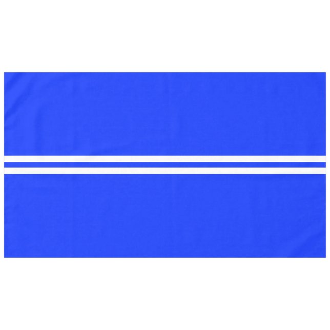 Mantel Rayas de Carreras blanca esporádicas de color azul (Frente (Horizontal))