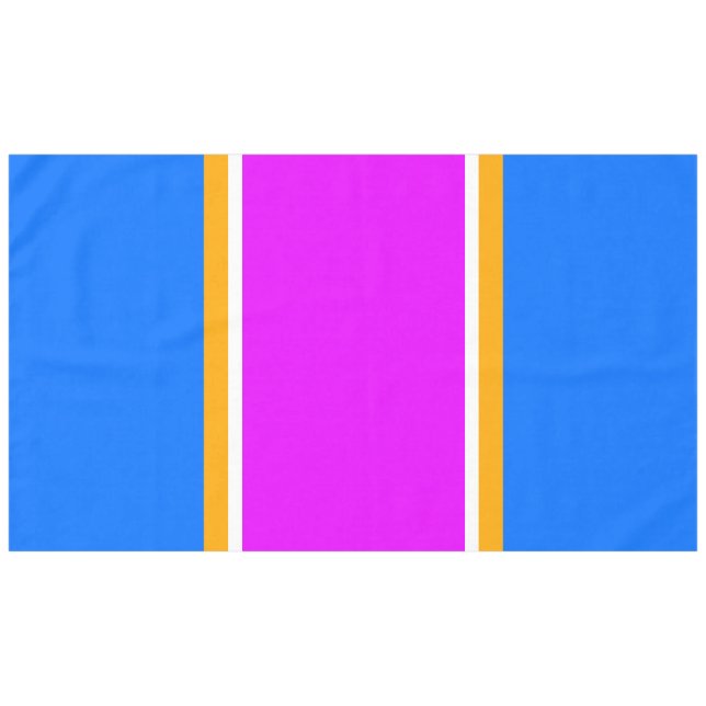 Mantel Rayas de Carreras blanca rosa rosa azul brillante  (Frente (Horizontal))