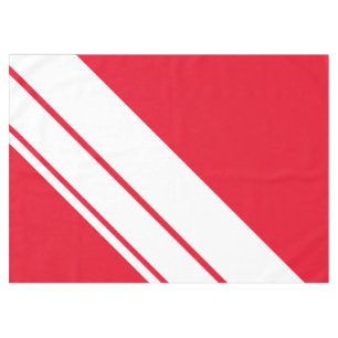 Mantel Rayas de Carreras Diagonal Blanco Rojo Brillante A