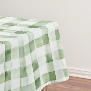Mantel Rayas de Cuadro Verde Blanco
