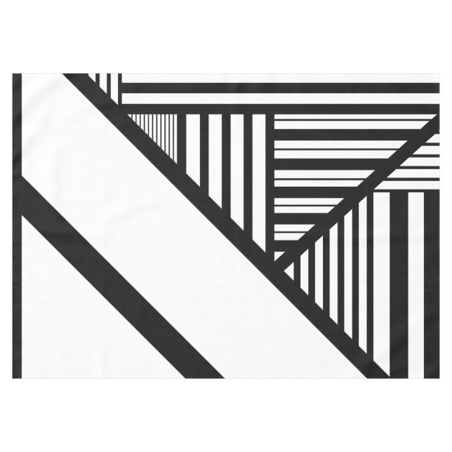 Mantel Rayas de triángulo en negro y blanco (Frente (Horizontal))