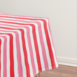 Mantel Rayas de verano rosadas rojas blancas
