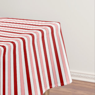 Mantel Rayas dibujadas a mano en rojo, rosa y blanco