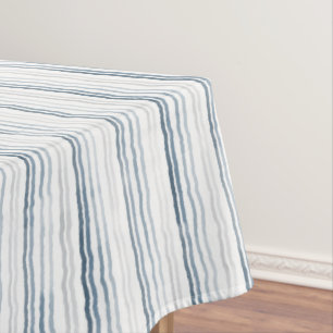Mantel Rayas finas de acuarela, azul pizarra, gris, blanc