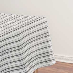 Mantel Rayas grises blancas y cortas