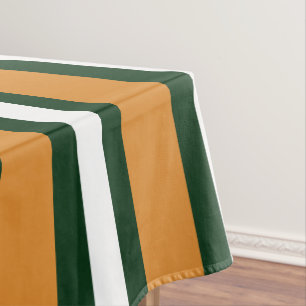 Mantel rayas marrón, verde oscuro y blanco