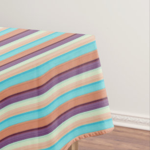 Mantel Rayas marrones azules cortas