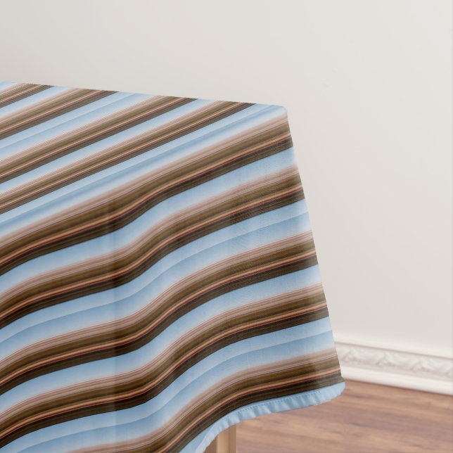 Mantel Rayas marrones azules de época (In Situ)