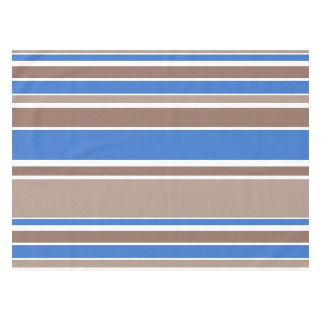 Mantel Rayas marrones y azules (Frente (Horizontal))