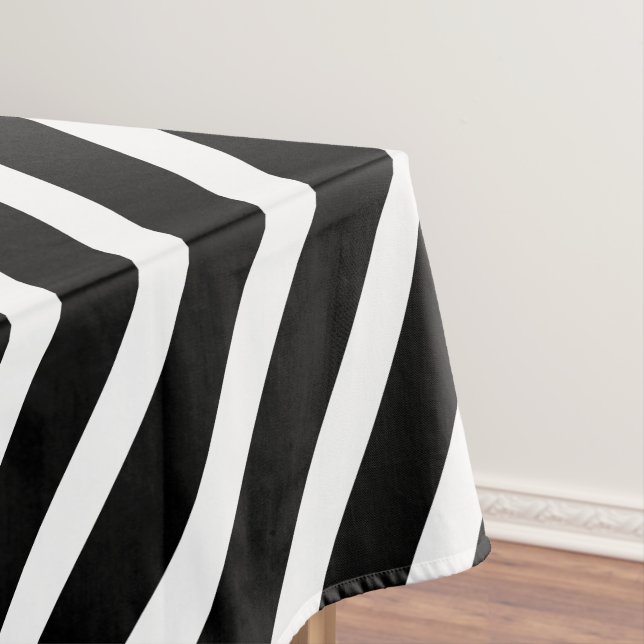 Mantel Rayas modernas | Elegante De Color Negro Y Blanco  (In Situ)