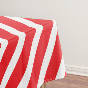 Mantel Rayas modernas   Glamour rojo y blanco rayado
