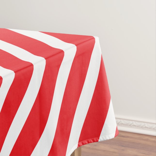 Mantel Rayas modernas | Glamour rojo y blanco rayado (In Situ)