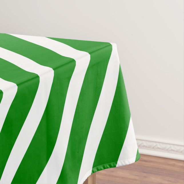 Mantel Rayas modernas | Primavera verde y blanco rayado (In Situ)