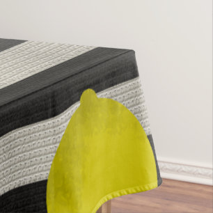 Mantel Rayas Negras y Blancas de Limón Modernas