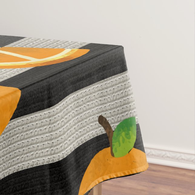 Mantel Rayas Negras y Blancas Modernas de Naranja (In Situ)